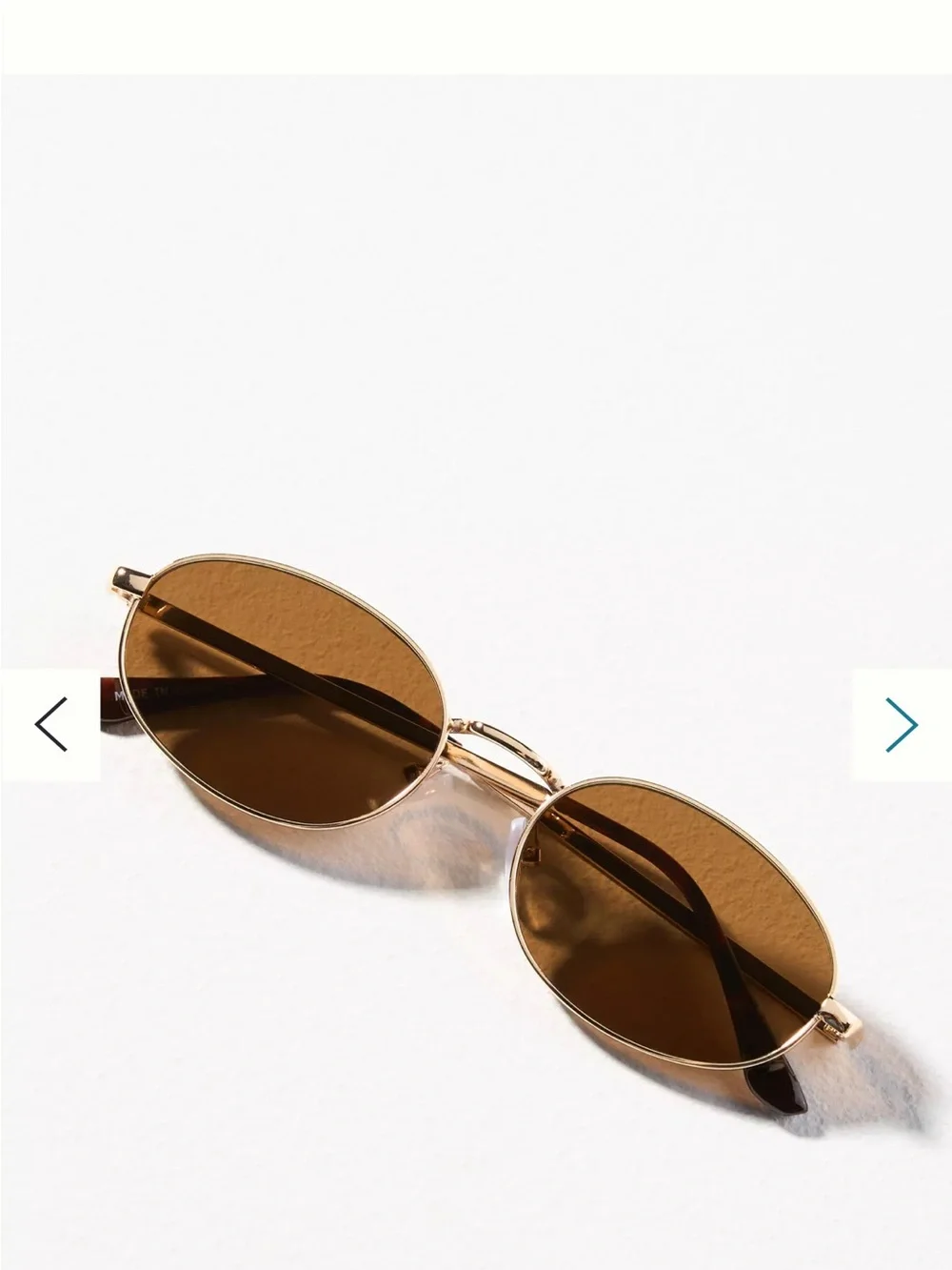 Anthropologie Gold Frame Brown Lens Oval Sunglasses